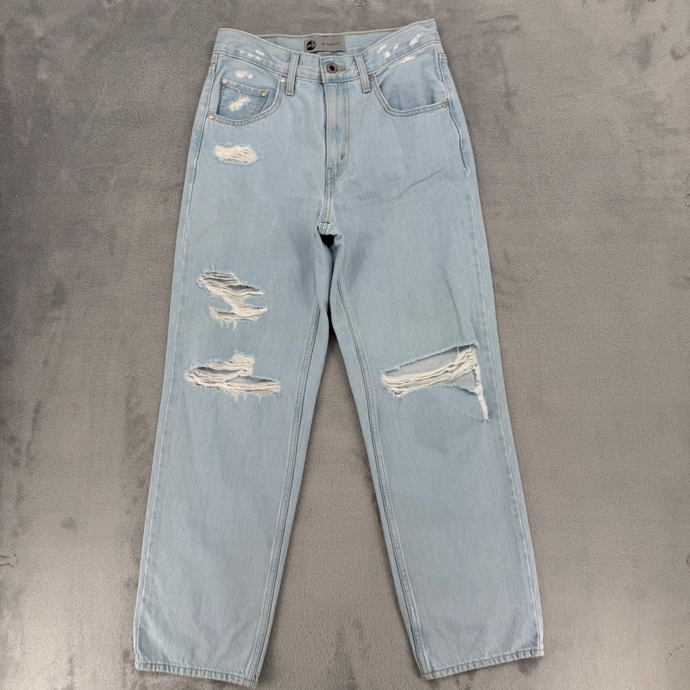 Levis Silver Tab 94 Baggy Light Wash Distressed Denim‎ Jeans Women's Size 28 - Picture 3 of 16